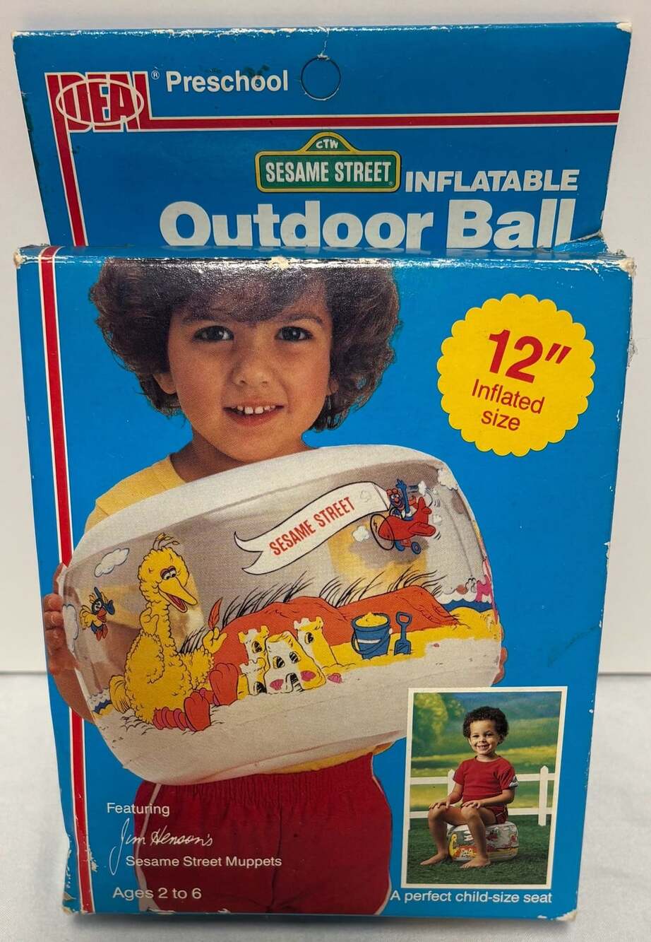 Vintage Ideal Sesame Street Inflatable Outdoor Ball 12 Inch Preschool Toy No. 68
